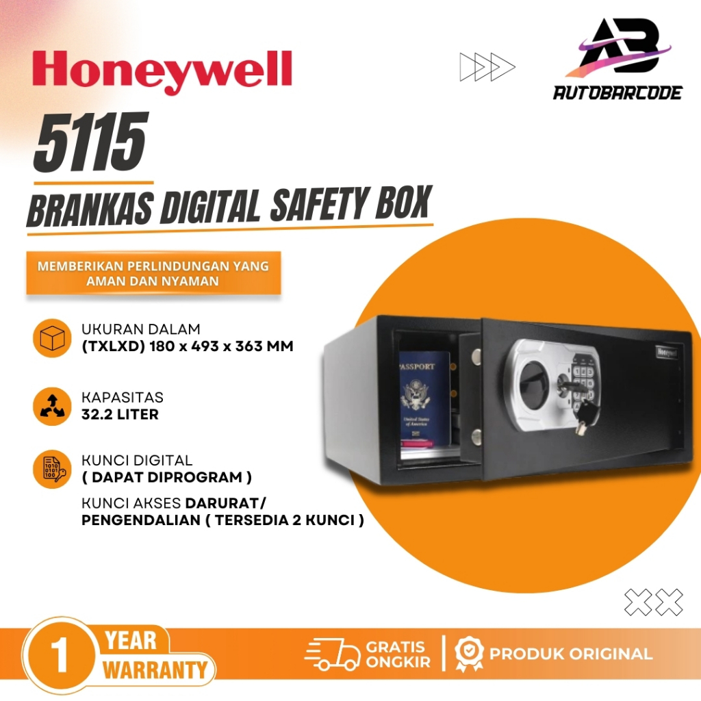 Brankas Honeywell 5115 Kotak Besi Kuat Aman Kokoh Anti Maling Pencuri Safety Box Bunker Anti Bencana