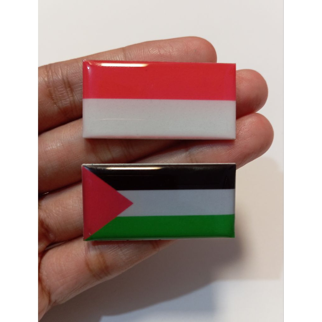 PIN BENDERA MERAH PUTIH INDONESIA/ PIN BENDERA PALESTINA