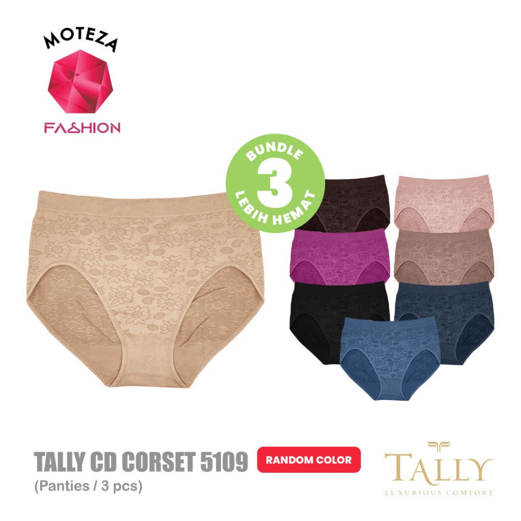 BUNDLE ISI 3 ; 6 pcs - Tally 5109 CD Celana Dalam Wanita Korset Highwaist Jumbo - Corset Rajut Highw