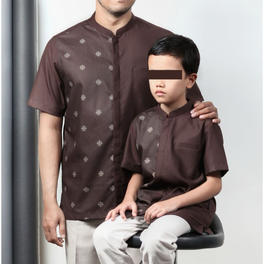 SaviqOfficial - Kemko Couple Mahogani Lengan Pendek Ayah Anak