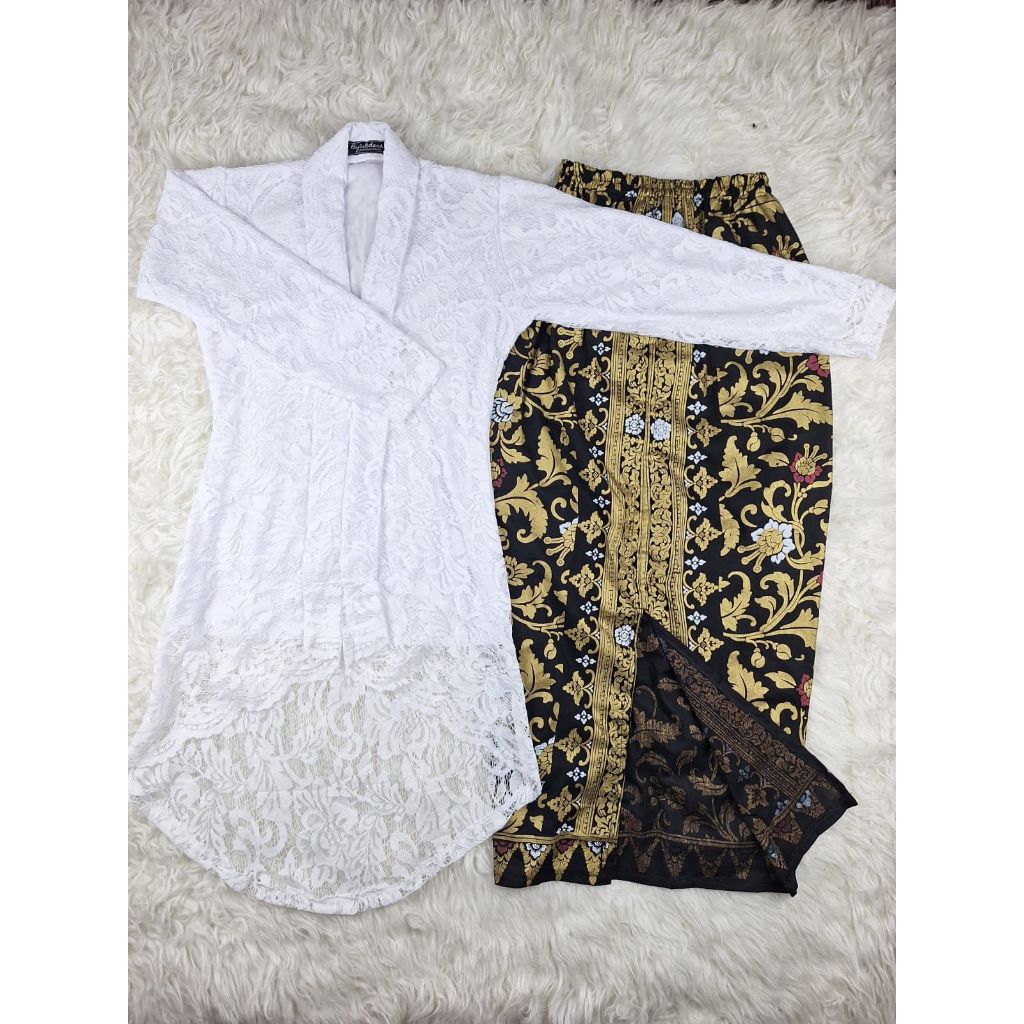 Kebaya Kutubaru Modern Model Duyung Atasan Baju Kurung Brokat Stretch Untuk Wisuda Lamaran Set Kutu 