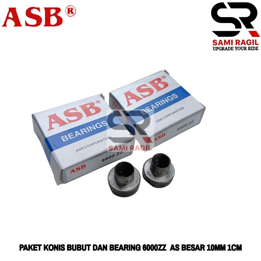 PAKET KONIS KONES BUBUT DAN BEARING 6000ZZ LAKER KLAHER LAHER SEPEDA RODA DEPAN / BELAKANG AS BESAR 
