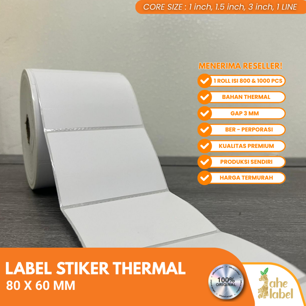 LABEL STIKER BARCODE THERMAL 80X60 MM