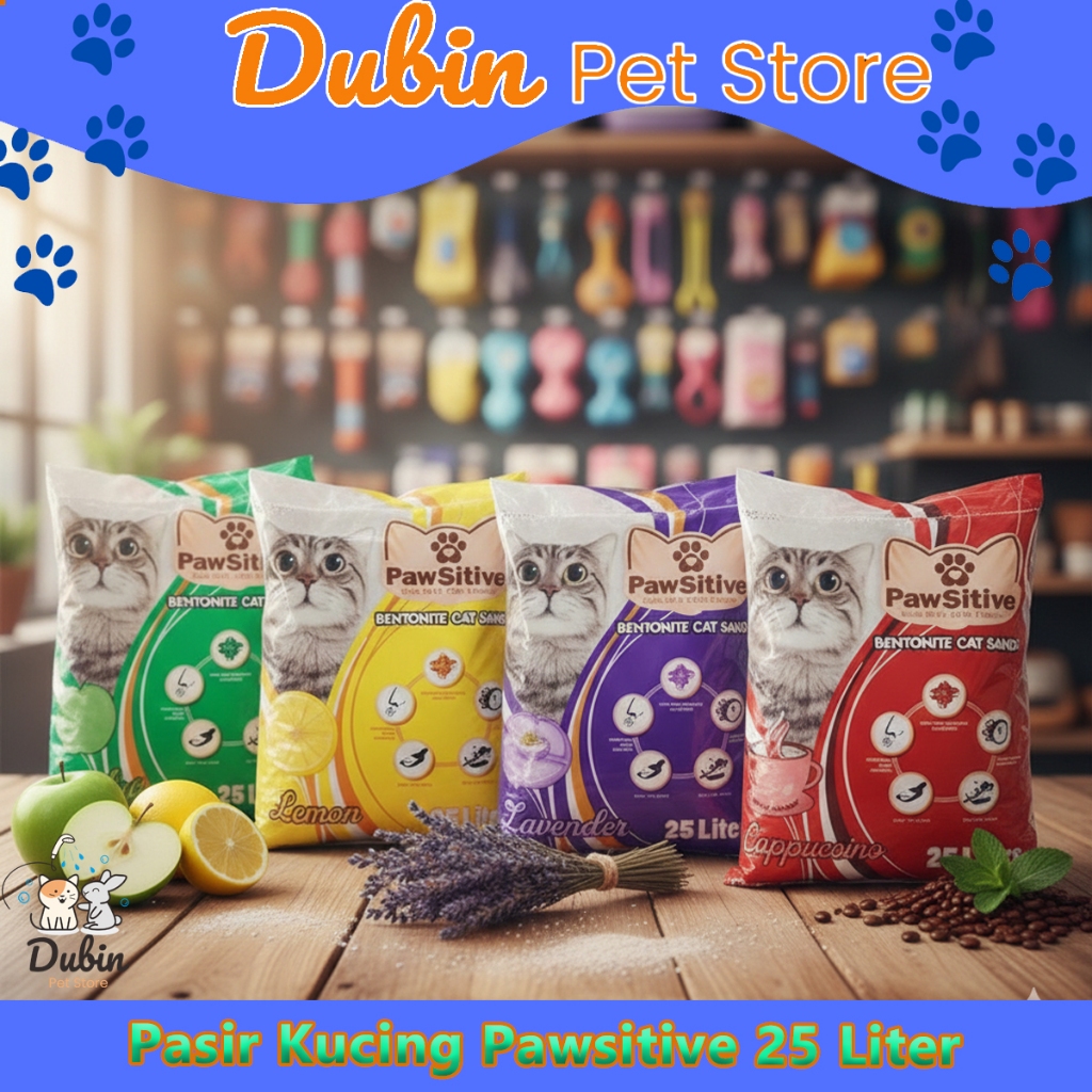 Pasir Kucing pawsitive 25 liter pasir kucing pasir wangi dan gumpal 25 L