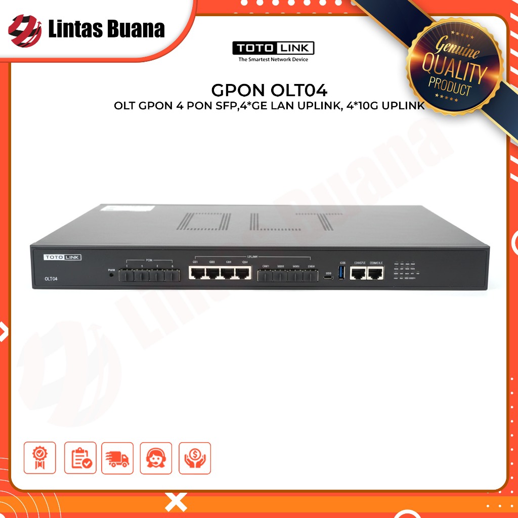 TOTOLINK OLT GPON OLT-04 4 PON 4*10G Uplink 4 GE port AC Power | OLT04