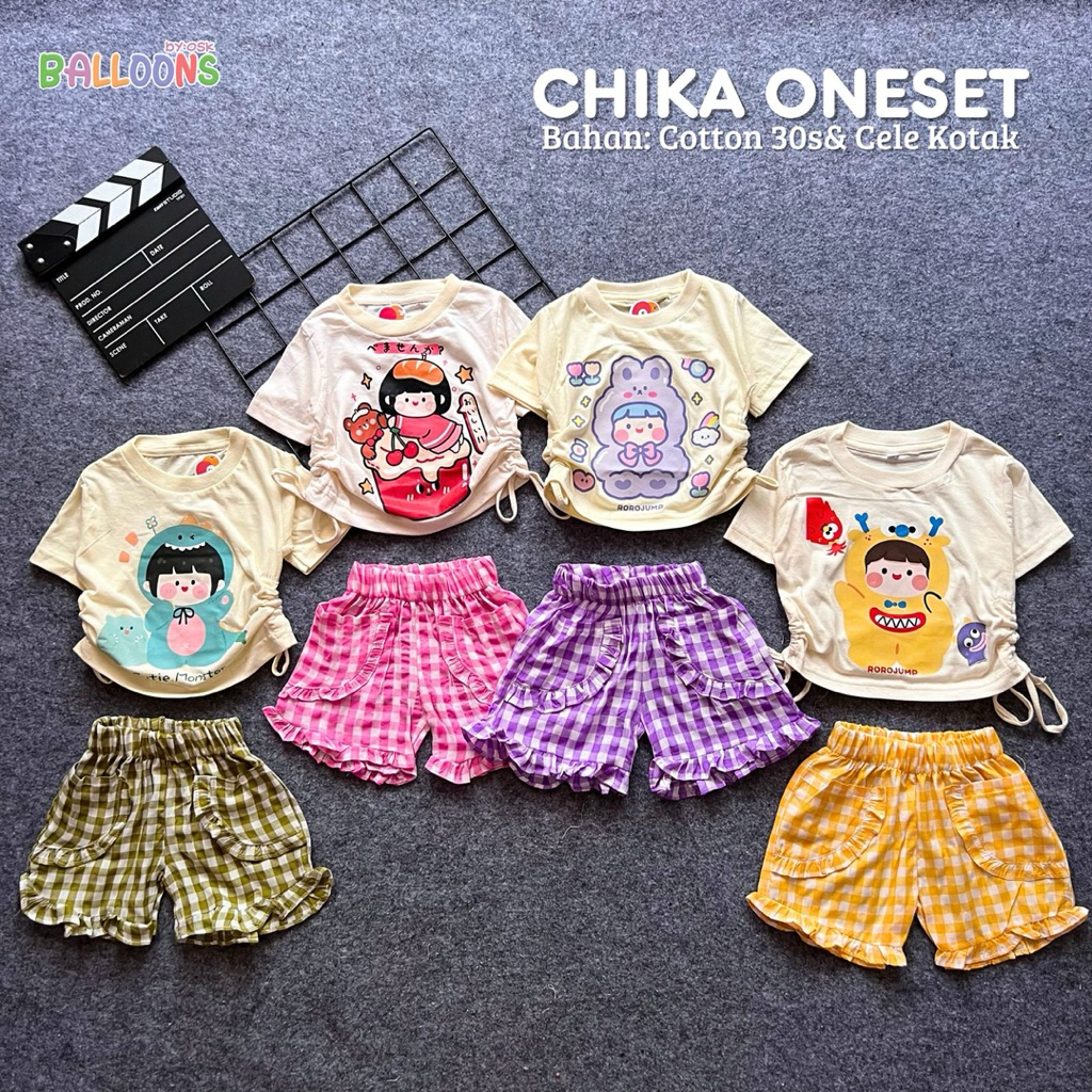 Kibokids | Chika 1 set I baju cewek 1 set | baju anak 1 set| baju anak cewek | baju anak balon