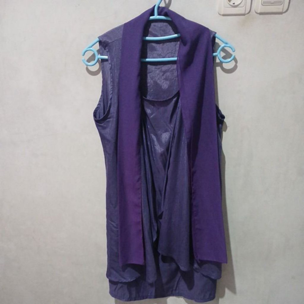 Preloved - Atasan Ungu Syal Cantik