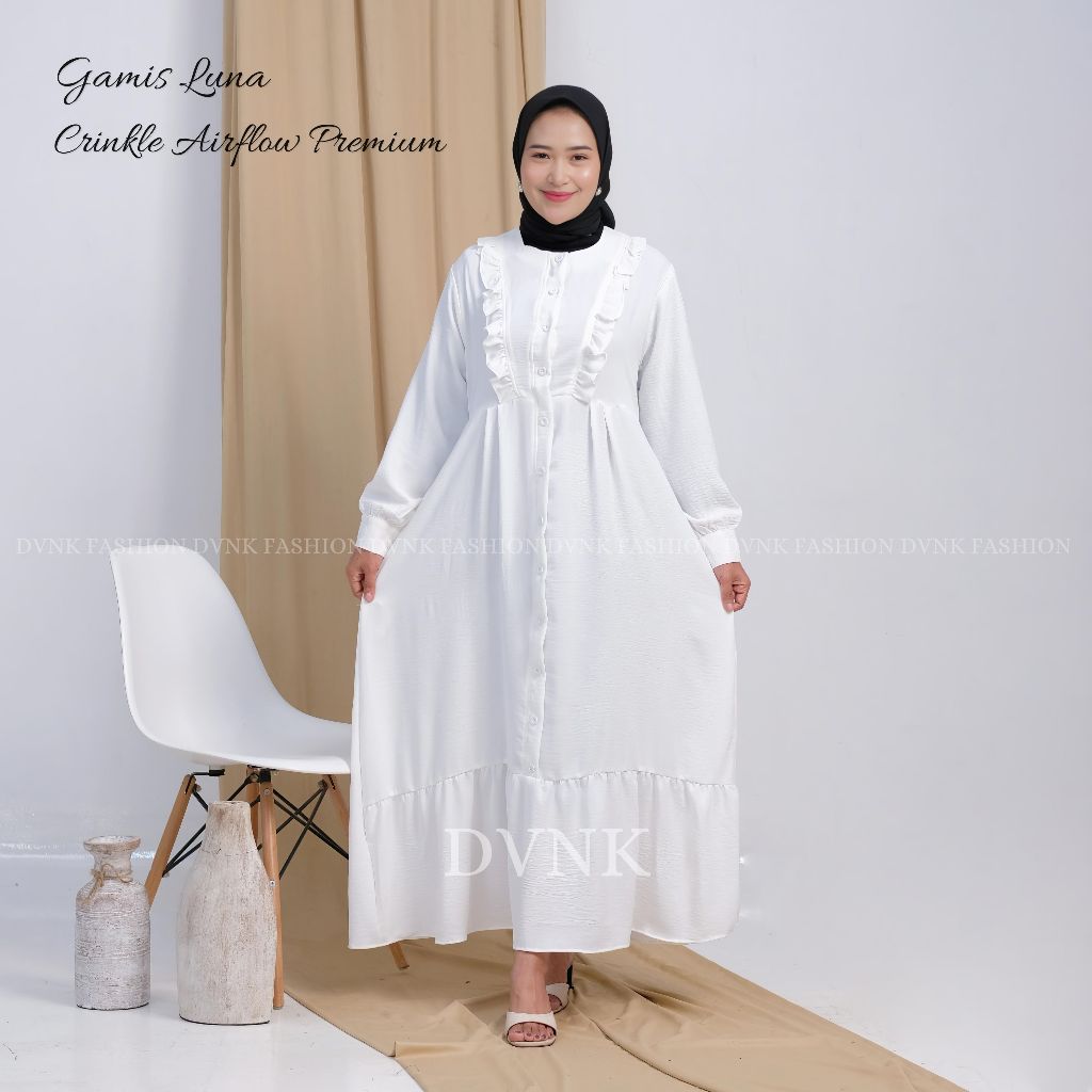 Gamis Luna Muslim Crinkle Airflow Premium