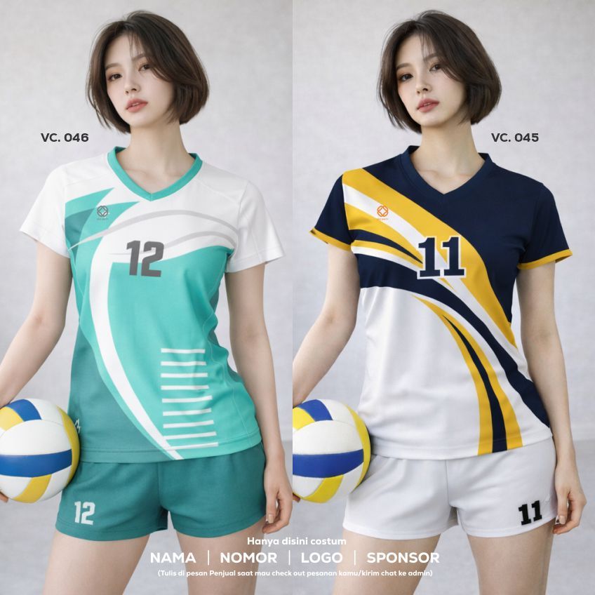 JERSEY VOLI WANITA YELLOW WHITE TOSCA FULL PRINTING PREMIUM – GRATIS CUSTOM NAMA & NOMOR – BAJU VOLI