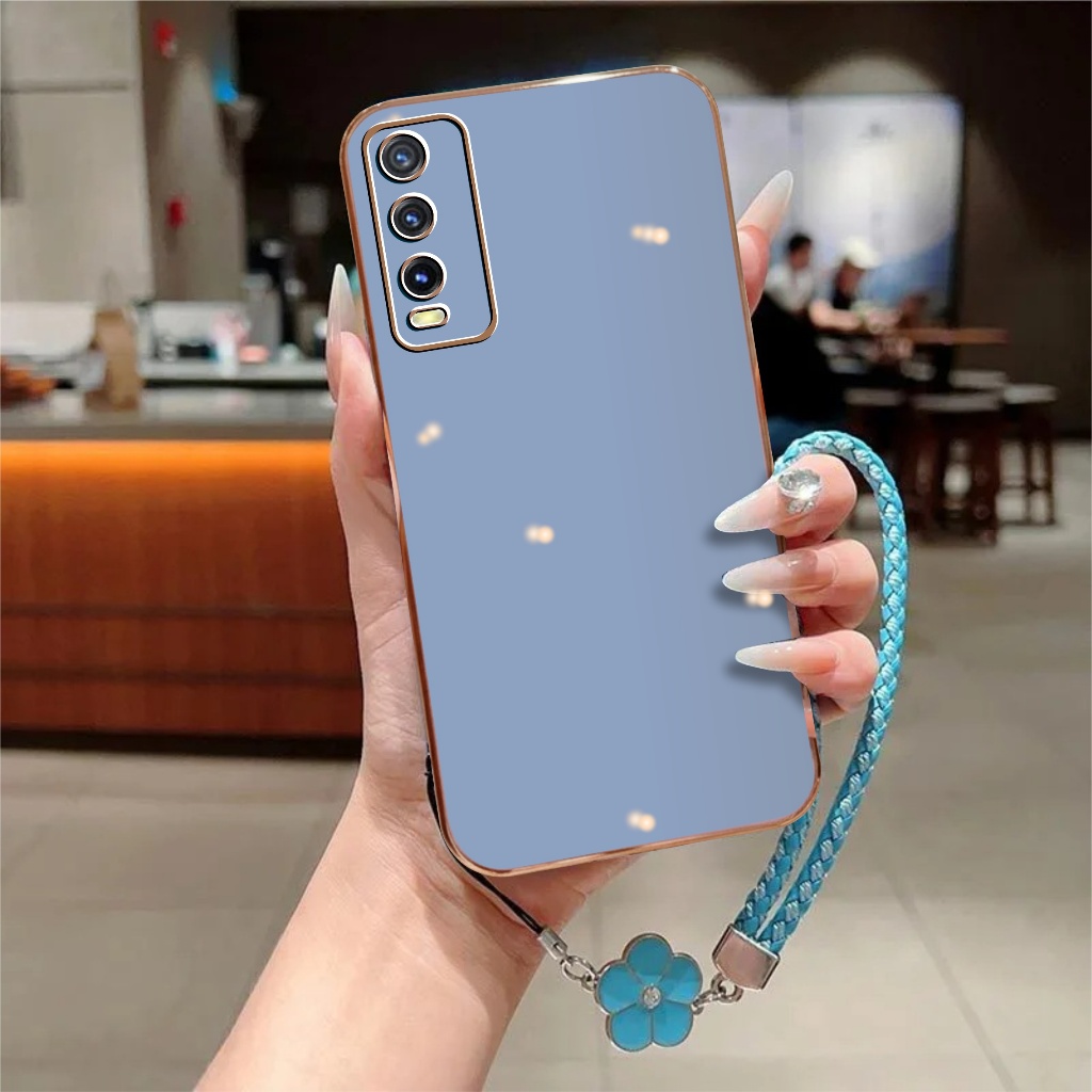 Soft Case Vivo Y20 Y20s Y12s Y20a Luxury Plating Glosyy Free Tali Bunga Handphone