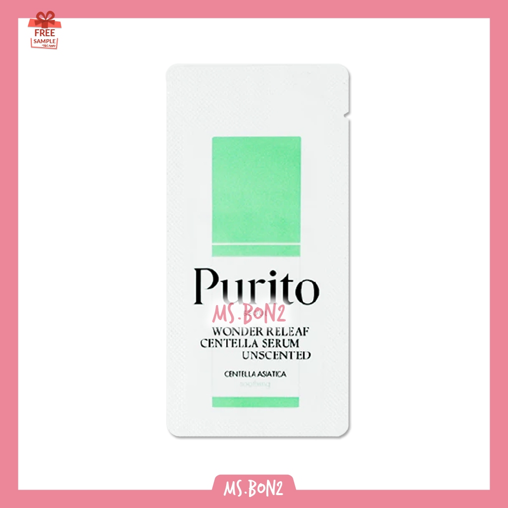 PURITO Seoul Wonder Releaf Centella Serum Unscented Renew Sample Sachet Trial Travel Size