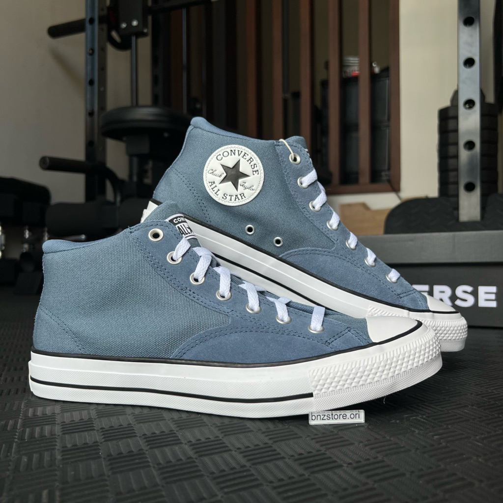 Sepatu Sneakers Pria Converse CTAS Malden Street Mid Lakeside Blue/White/Black
