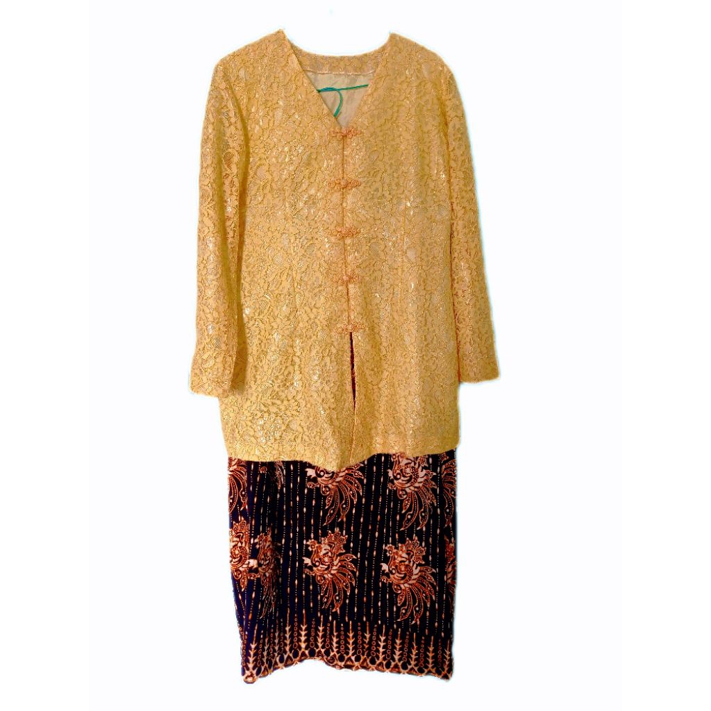 Kebaya Set Rok Lemon Kuning Preloved | Set Kebaya Wanita Elegan | Kebaya + Rok