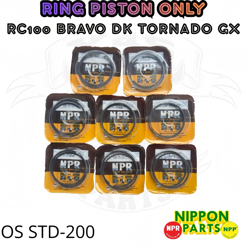 RING PISTON ONLY SUZUKI RC100 BRVO DK TORNADO GX 100c  OS STANDART 25 50 75 100 125 150 175 200 NPP