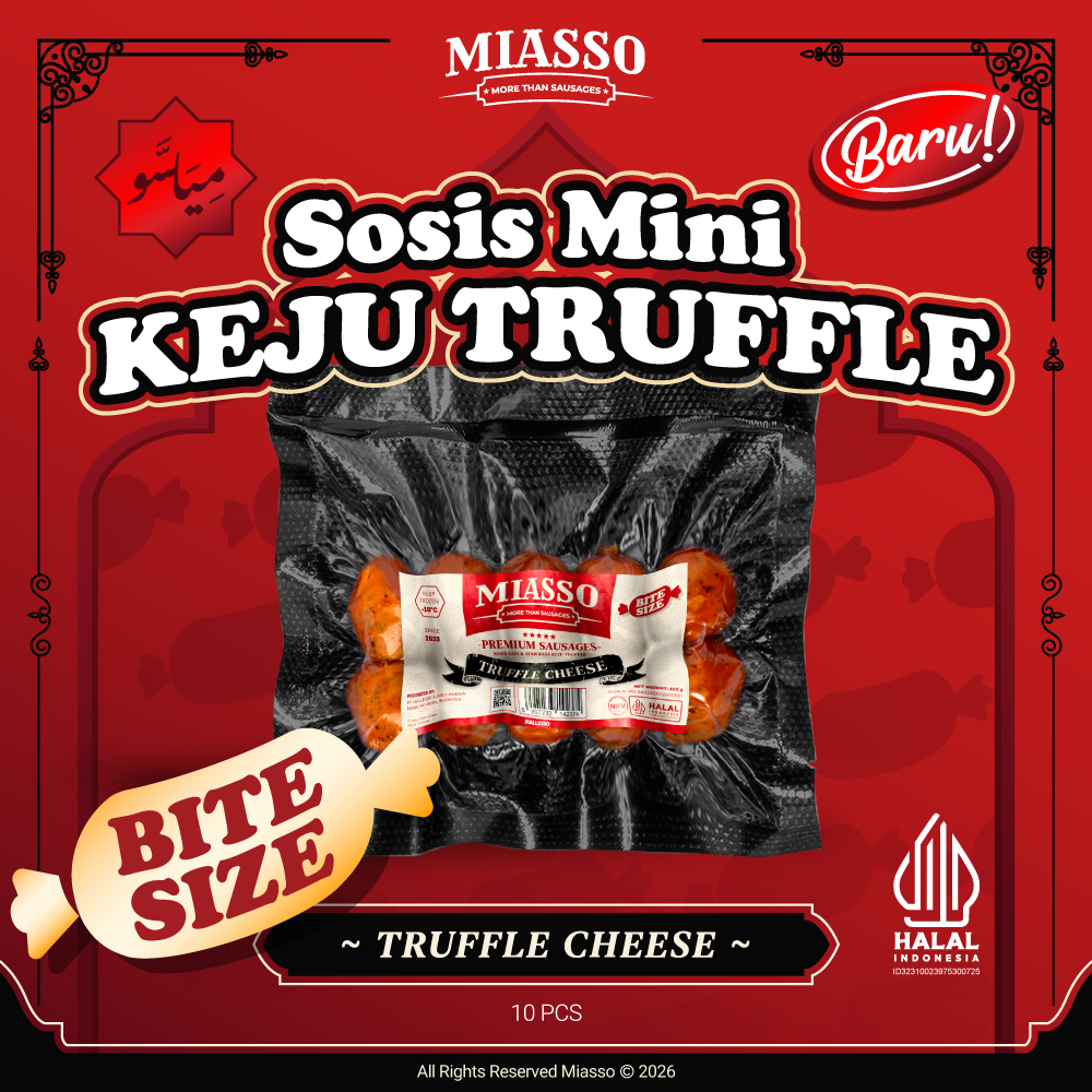 MIASSO Truffle Cheese Bite – Sosis Keju Lumer Halal | Frozen Food Viral & Cemilan Kekinian