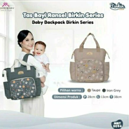 Tas Bayi Besar Ransel Moms Baby Birkin Series