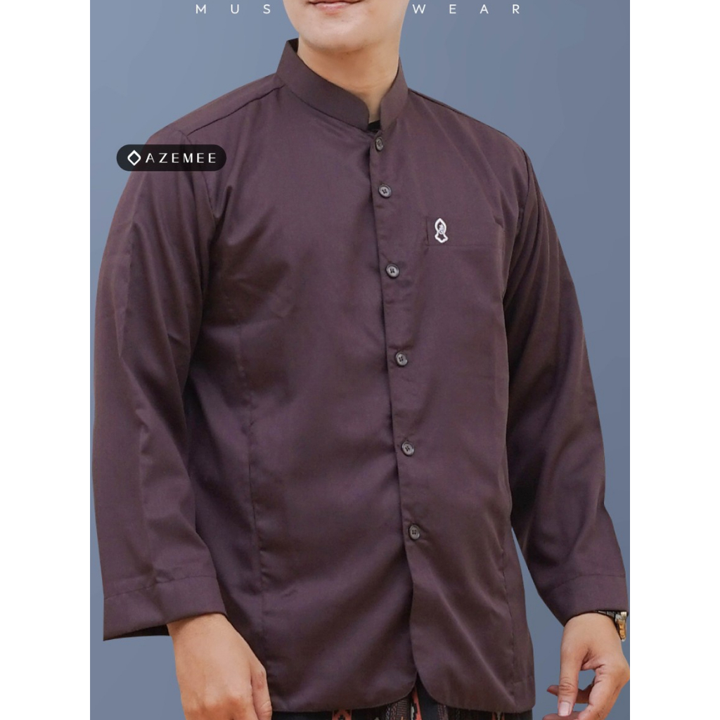 Baju Koko Haibah Pria Dewasa Premium - Koko Habib Saku Samping Model Semi Jas Original