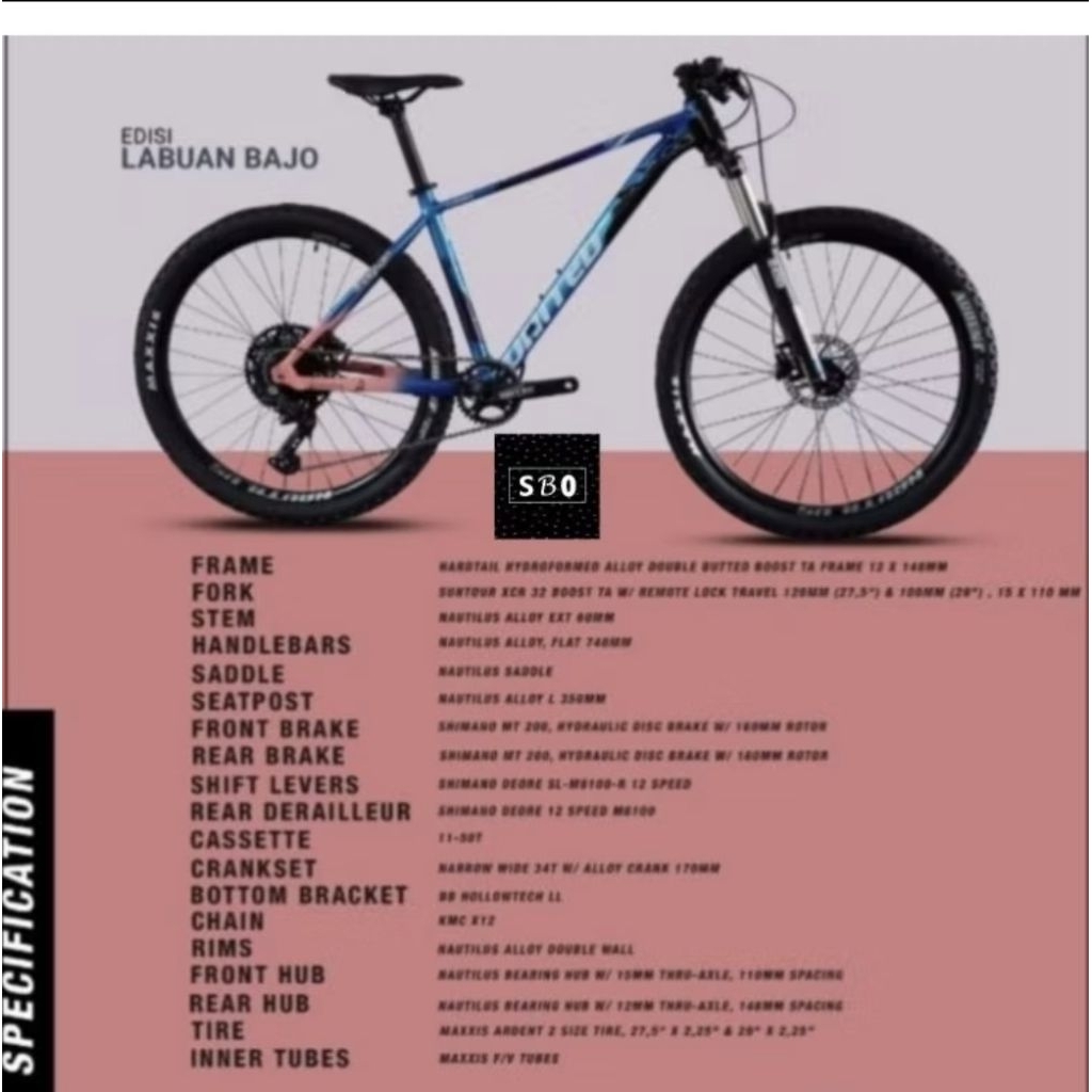 Sepeda MTB 27.5 United Clovis 6.10 Fullbike labuan bajo