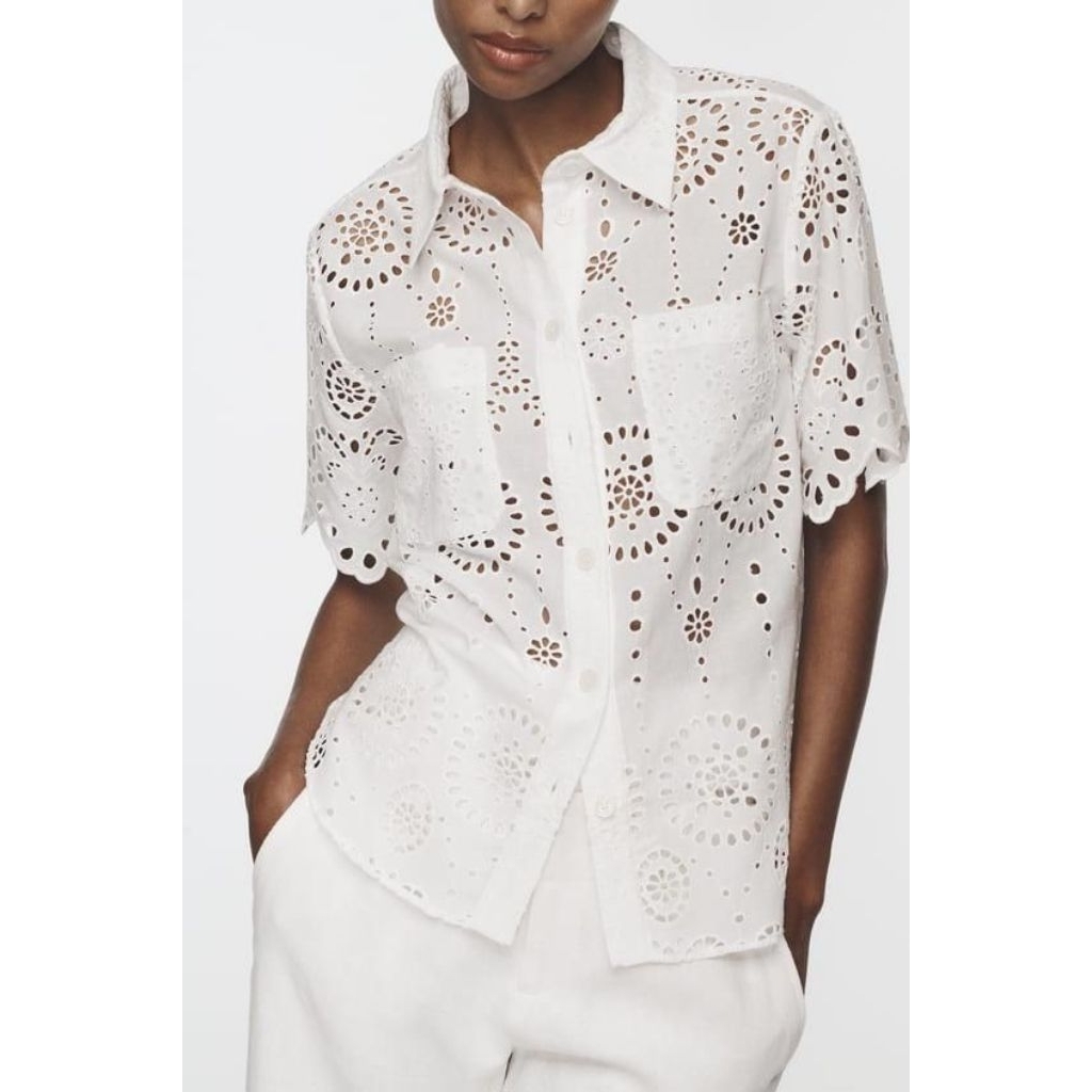 Zara eyelet embroidery shirt