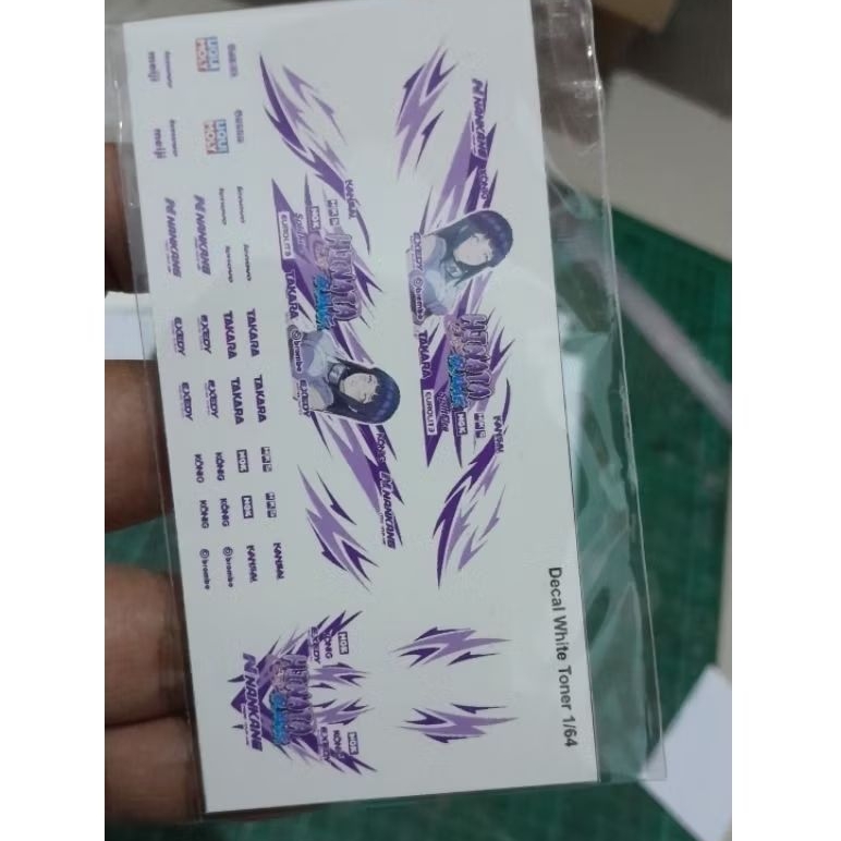 water slide decal white toner 1/64 itasha hinata hyuga