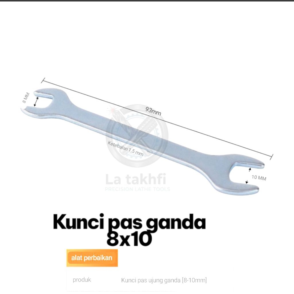 kunci pas ganda 8x10 tipis kunci pas serbaguna 2 ukuran