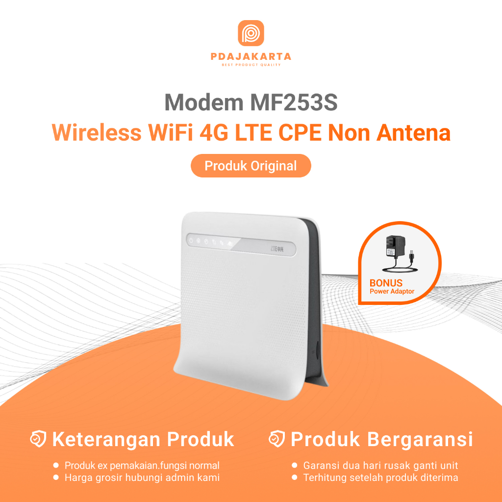 Modem ZTE MF253S CPE 4G LTE Wireless WiFi | Modem Router Bekas Original Bonus Adaptor