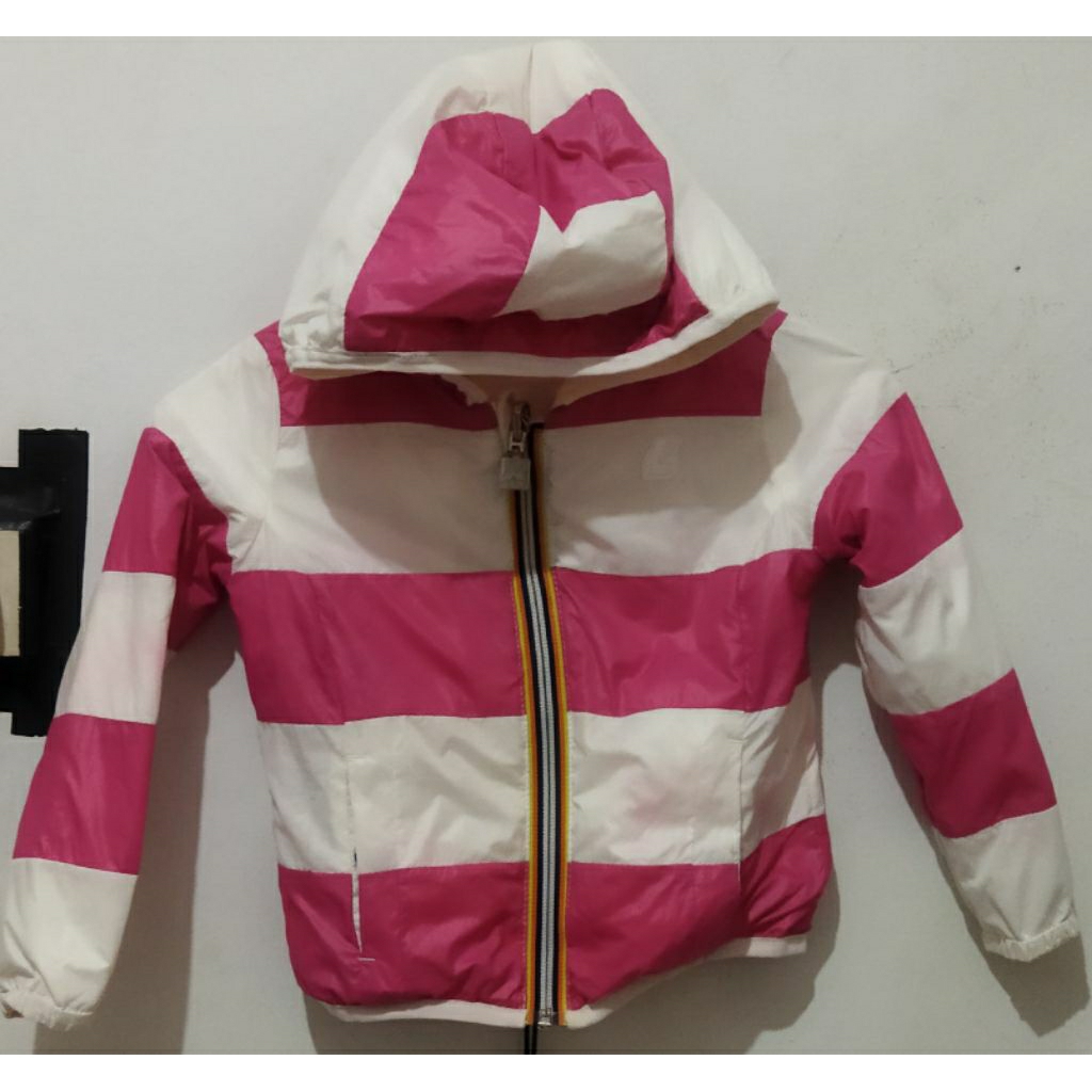 Jaket anak outdoor reversible packable Kway