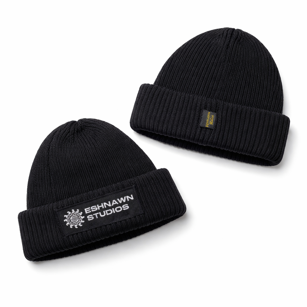 Eshnawn Studios Beanie Hat - Short Beanie Hat Skate Series - Kupluk Beanie Hat Hitam
