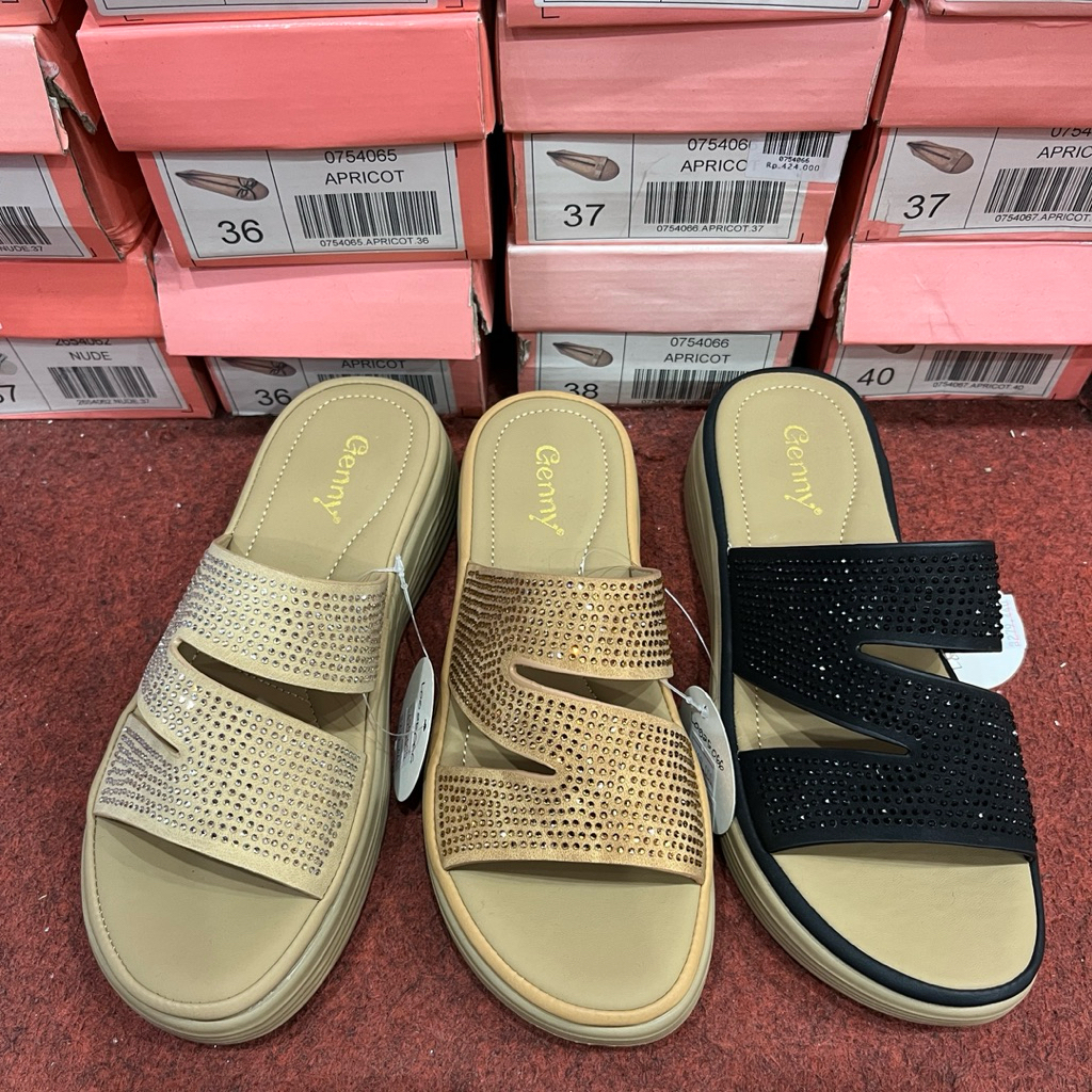 sepatu slop cantik genny hak 5cm