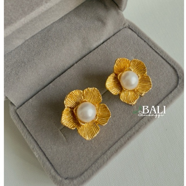 subeng alpaka model waru mutiara / anting alpaka