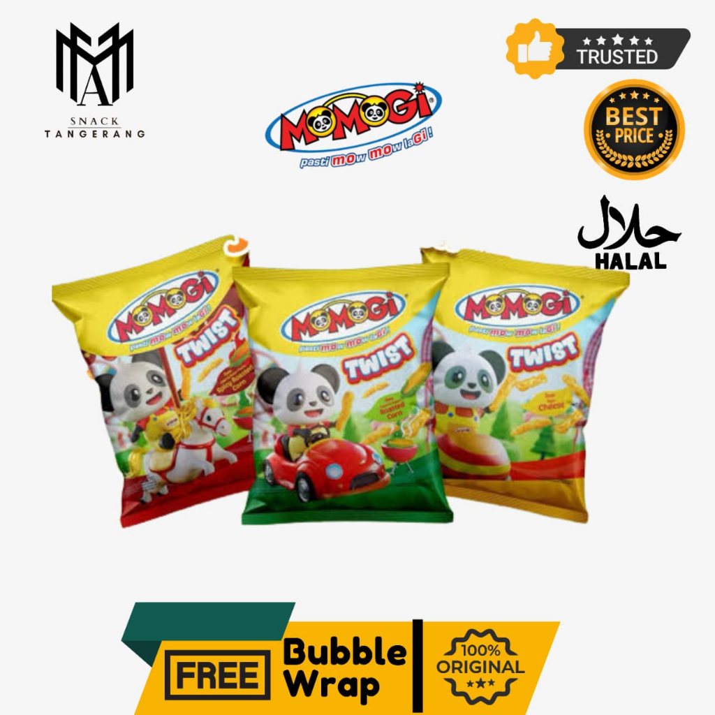 Momogi Twist Snack Spicy Roasted Corn Cheese 20 Gr - Satuan
