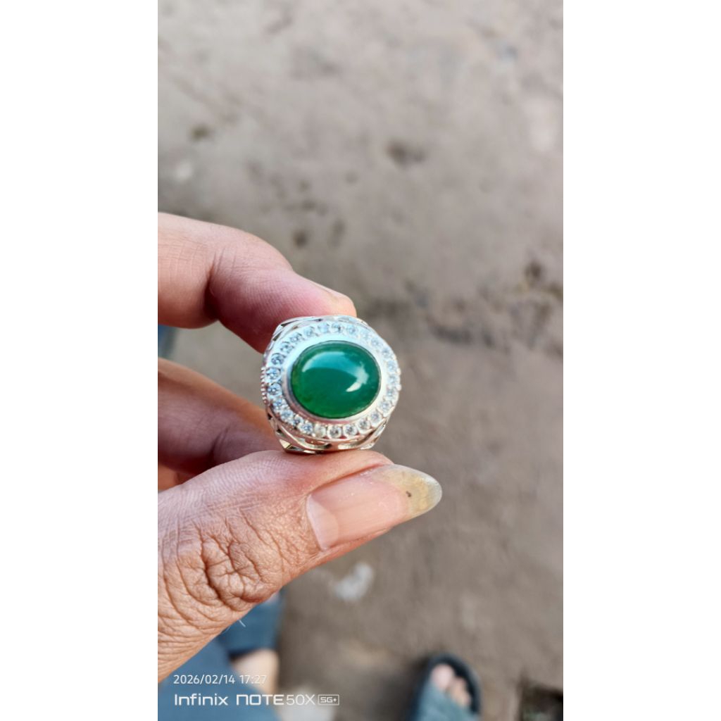 CINCIN BACAN DOKO KRISTAL RING PERAK