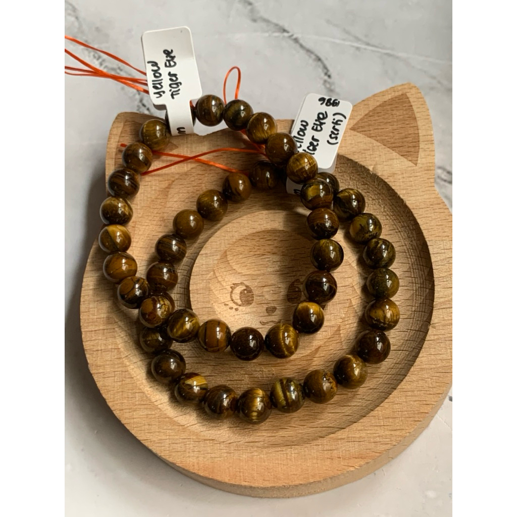 Yellow Tiger Eye Bracelet / Gelang Tiger Eye Natural Batu alam Asli