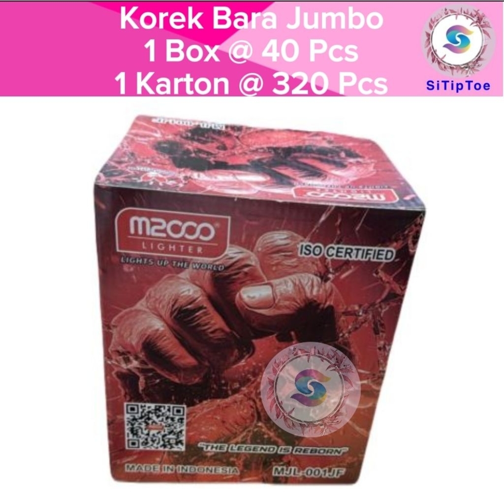 [1 Box @ 40 Pcs] Korek Bara Jumbo Super Besar Anti Angin Gak Gampang Padam