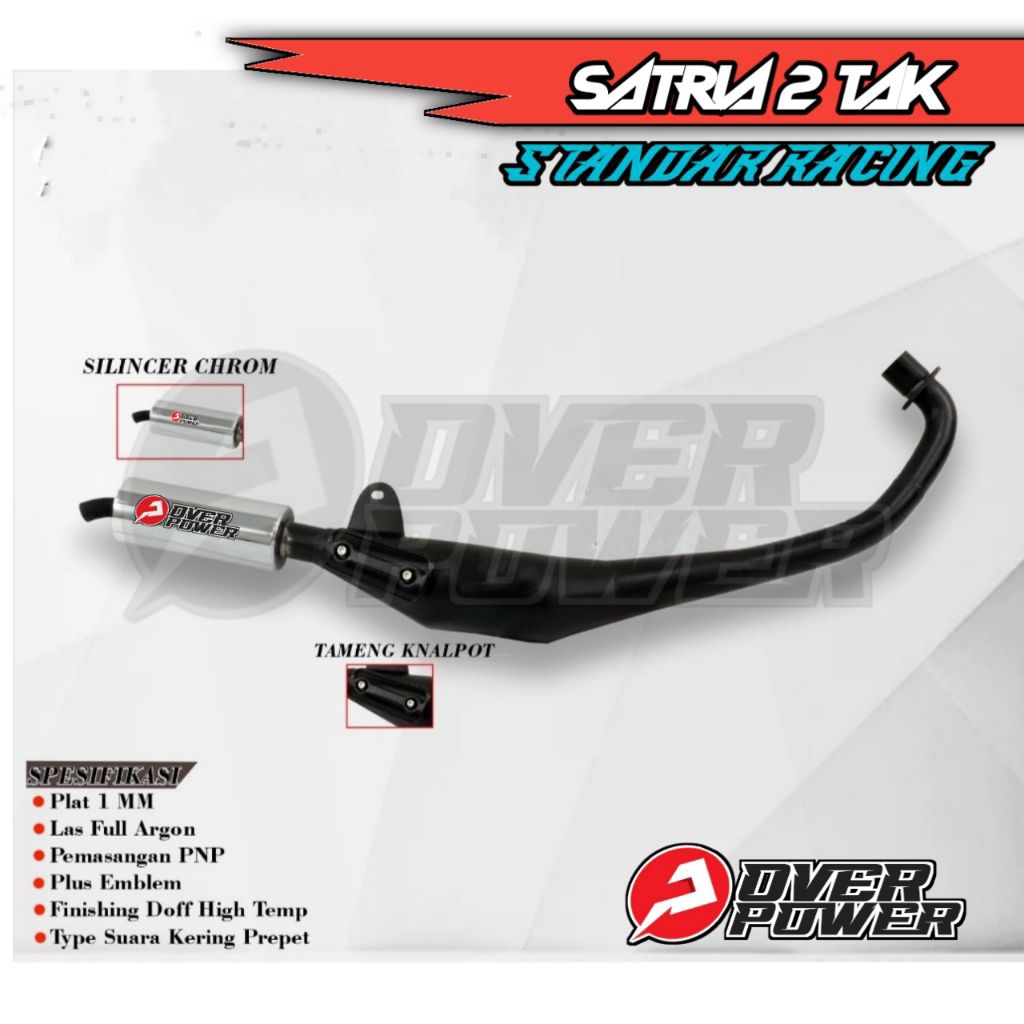 KNALPOT STANDAR RACING SATRIA 2 TAK HIU LUMBA RIGINAL OVER POWER BUKAN AHM RTX