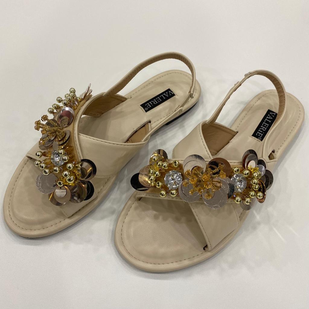 Allure Sandal Valerie V33-316  Sandal Tali Flat Bunga Anti Slip Elegan Mewah Premium Import