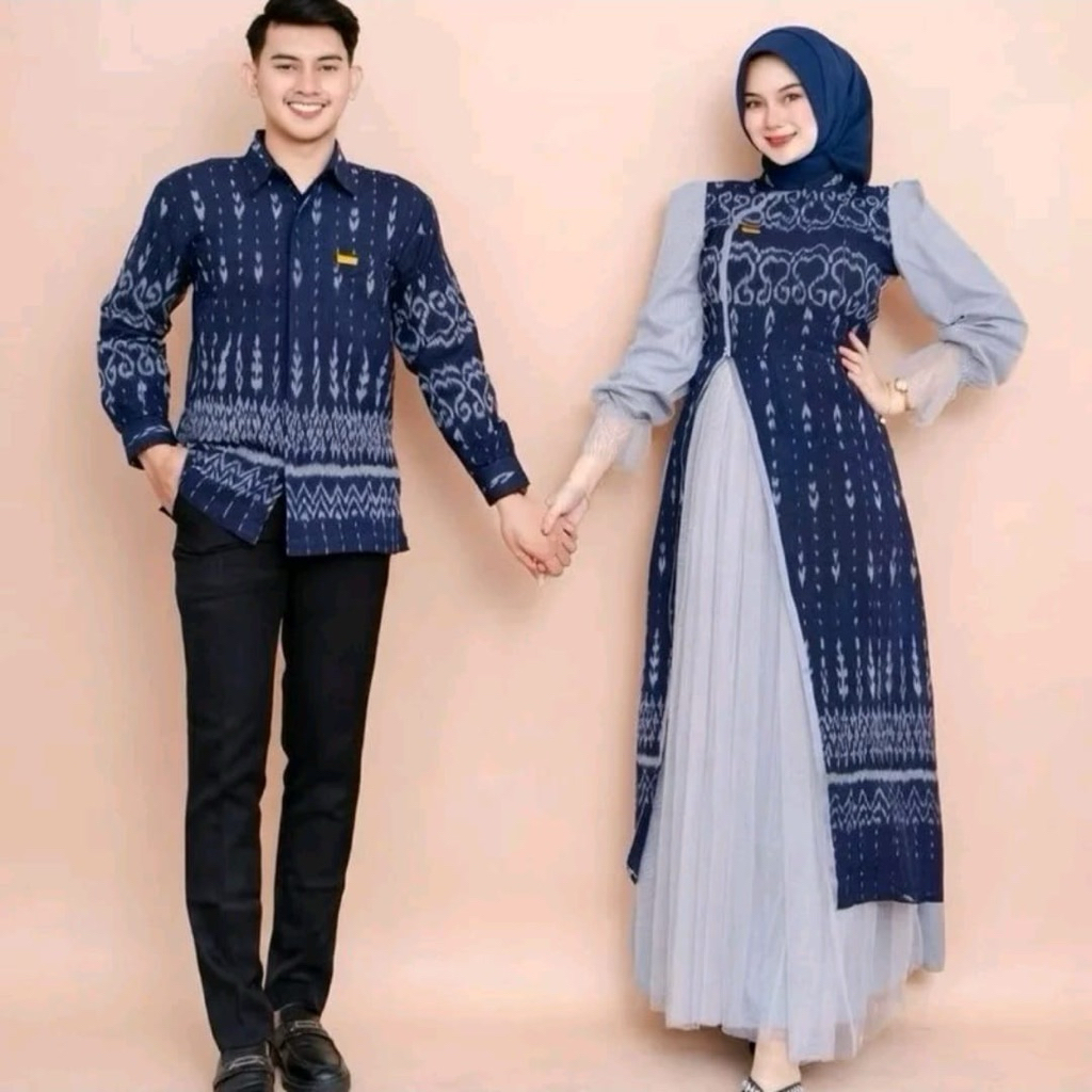 new set couple lebaran baju muslim wanita gamis terbaru dan kemeja pria