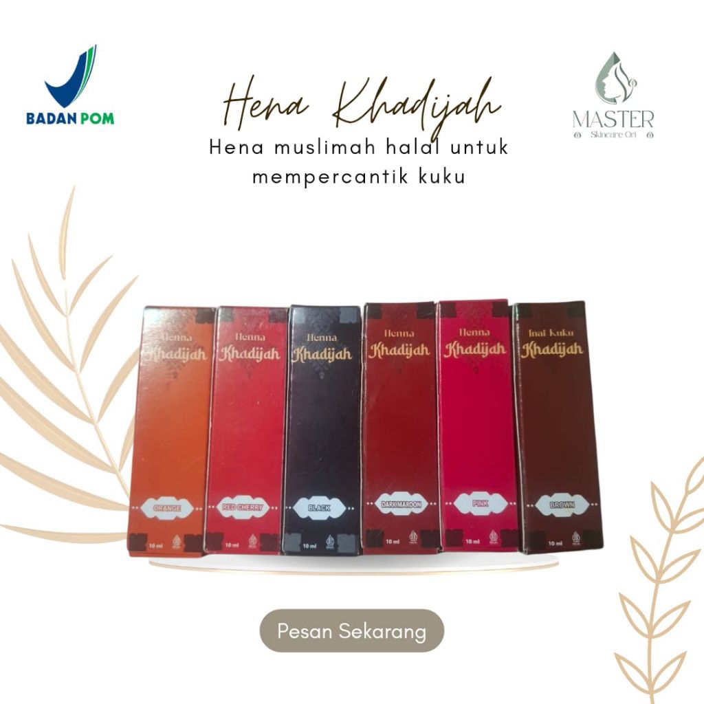 Inai Khadijah Inai Kuku Premium 10ml Kutek Kuku Halal Sah Untuk Sholat