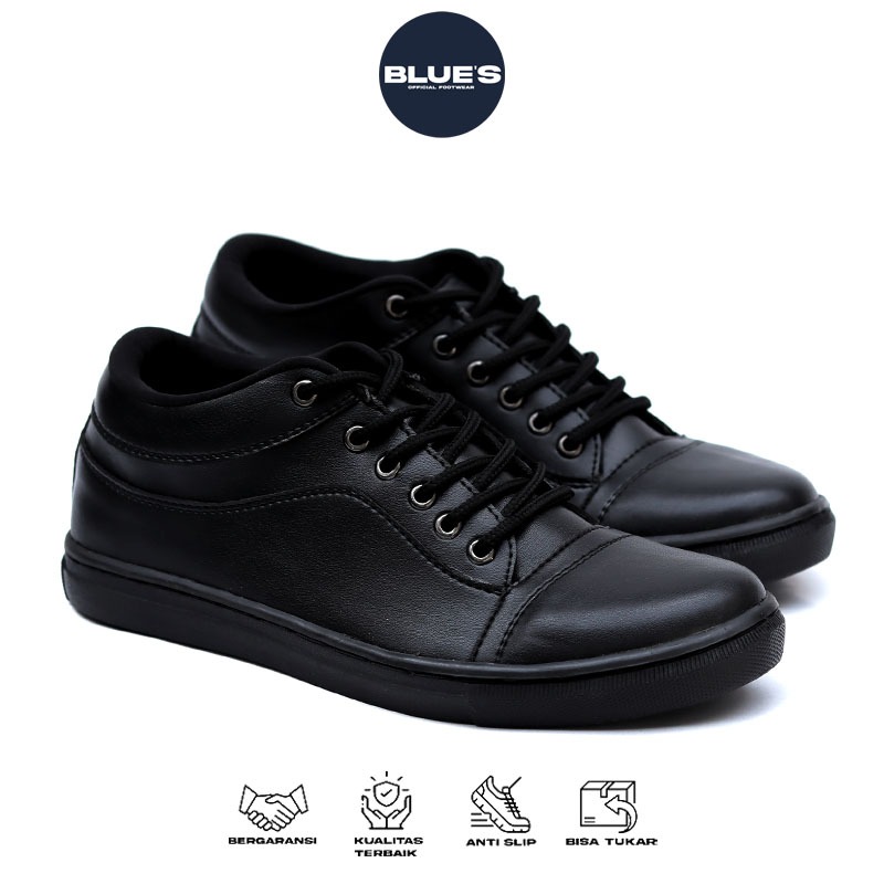 Sepatu Sneakers Pria Casual Hitam Kerja 39-44