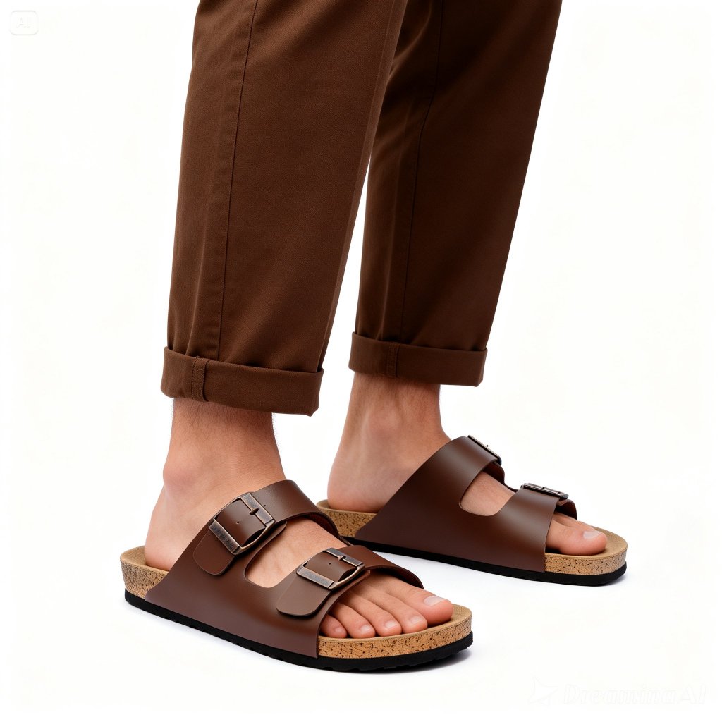 Ezolax Bima Sandal Pria Casual Double Strap Buckle Footbed Nyaman