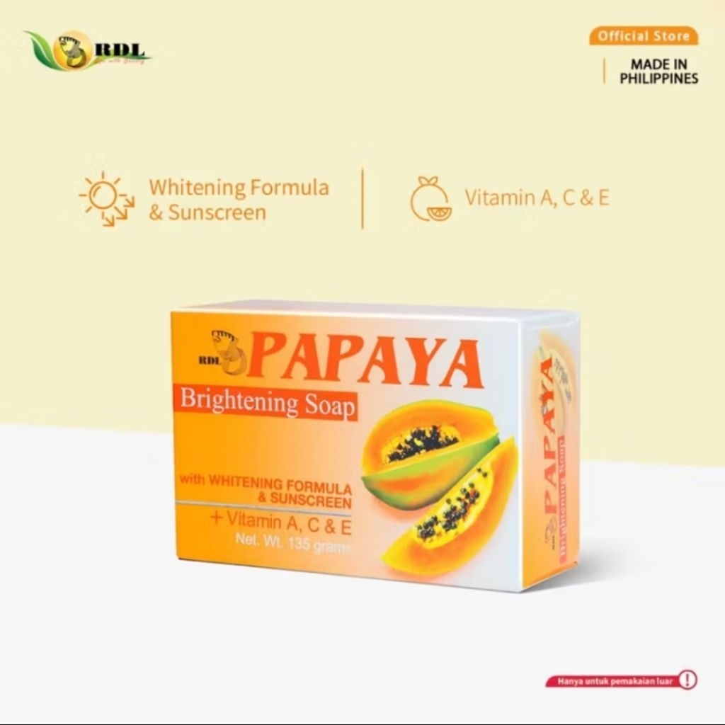 Sabun Pepaya RDL Asli Philippines Papaya 135g