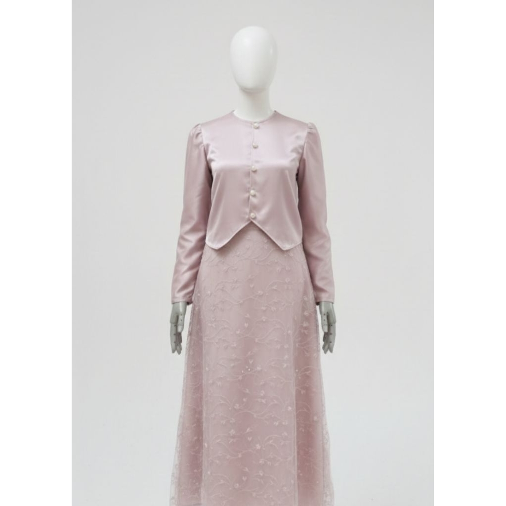 Gamis modern brokat tile mutiara