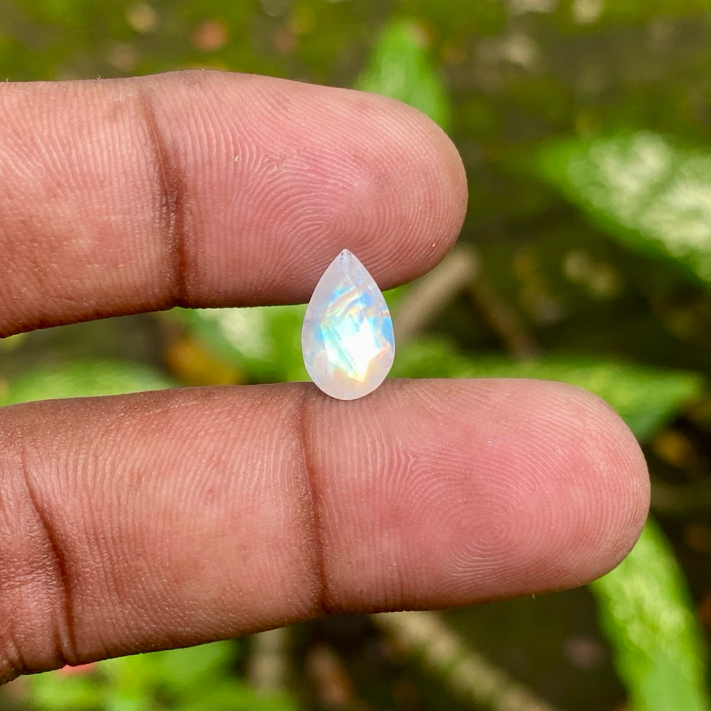 Natural Moonstone Batu Biduri Bulan White rainbow Moonstone Dim 12x7x6