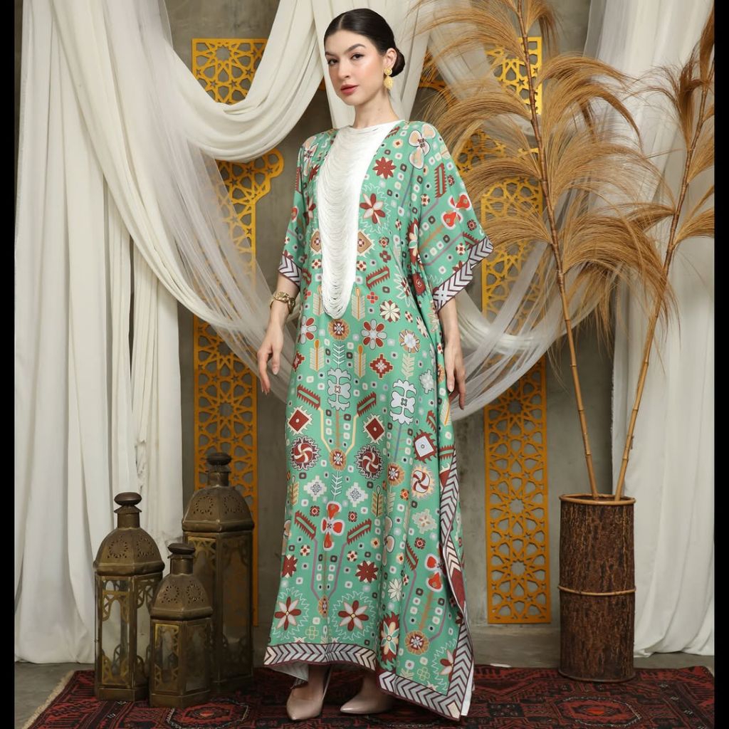 Kaftan Hijau | Kaftan Green | Kaftan Premium | Kaftan Modern | Kaftan Jumbo | Long Kaftan | Abaya Pr