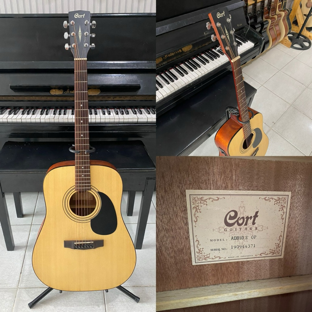 [98% MULUS] Gitar Akustik Elektrik Cort AD810 E OP Original Second - Preamp Aktif Full Bonus
