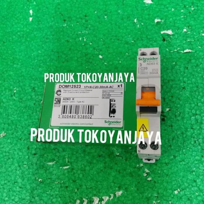 Rcbo Slim Domae 1P+N 20A 30Ma Schneider/Rcbo Slim Domae 1P+N 20A