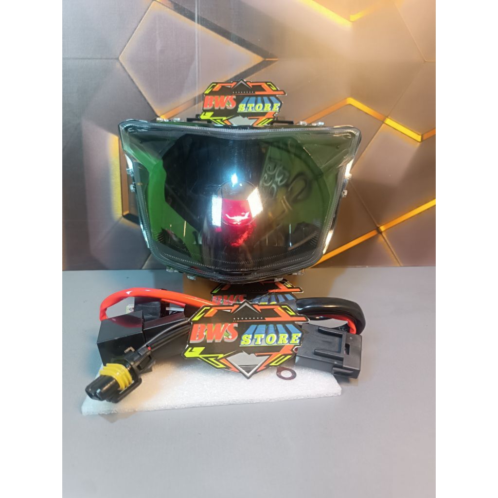 Reflektor Lampu Depan Yamaha MX king 2015-2019 model Custom biled H4+soket tinggal  pasang