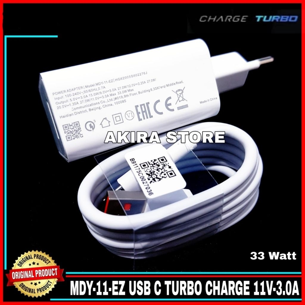 CHARGER FOR XIAOMI MI NOTE 10 MI NOTE 10 PRO ORIGINAL TURBO CHARGE TYPE C 33 WATT