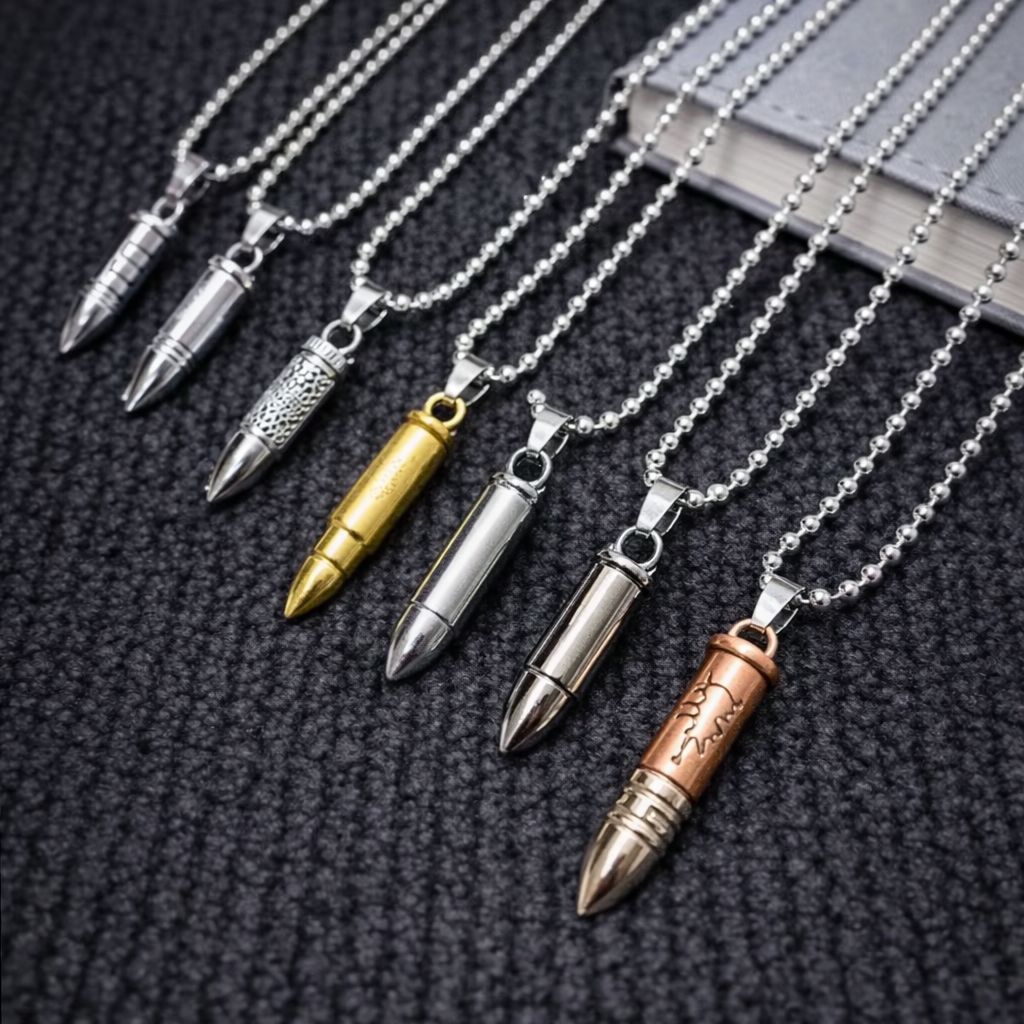 KALUNG BANDUL PELURU/kalung rantai/kalung besi