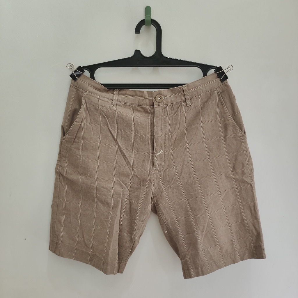 SpyderBilt Chino Shorts  - Celana Pendek Pria Motif Grid Brown - Koleksi Pribadi (AVPCS008)